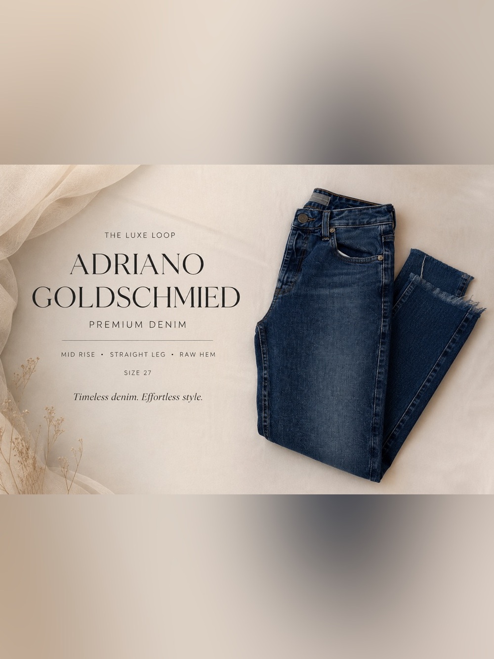 Ag Adriano Goldschmied Straight Leg Jeans in Dark Blue Wash